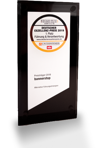 bannerstop gewinnt den 1. Platz <br />beim Deutschen Exzellenzpreis 2019 - 